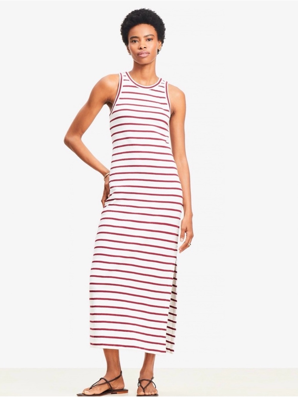 LOFT Sleeveless Striped Maxi Dress